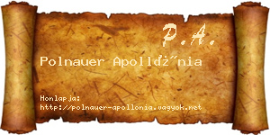 Polnauer Apollónia névjegykártya